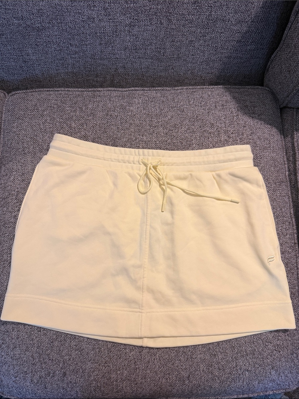 Fabletics Cream Drawstring Athletic Skirt
